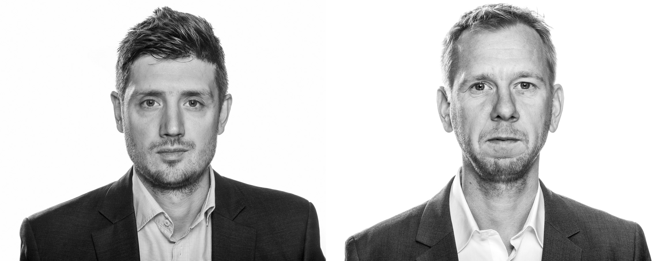 Berlingske-journalisterne Michael Lund og Simon Bendtsen har sammen afdækket Danske Banks hvidvaskningsskandale for milliarder af kroner i de estiske filialer, Foto: Søren Bidstrup, Berlingske