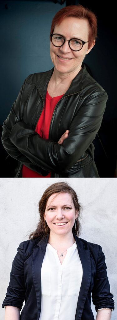 Karen Hedegaard, selvstændig grafisk designer og Freja Wedenborg, journalist og forfatter til bogen Cryptoguide for journalister / Fotos af hhv.: Jens Otto Emmich & Andrea Sigaard