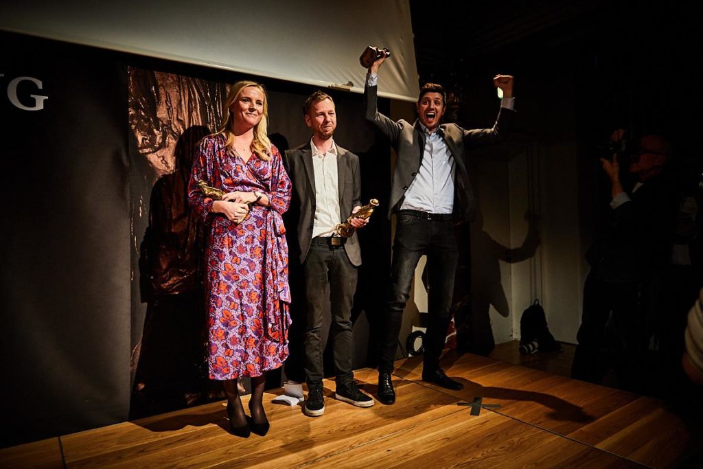Journalisterne Eva Jung, Simon Bendtsen og Michael Lund fra Berlingske, Foto: Jonas Pryner Andersen