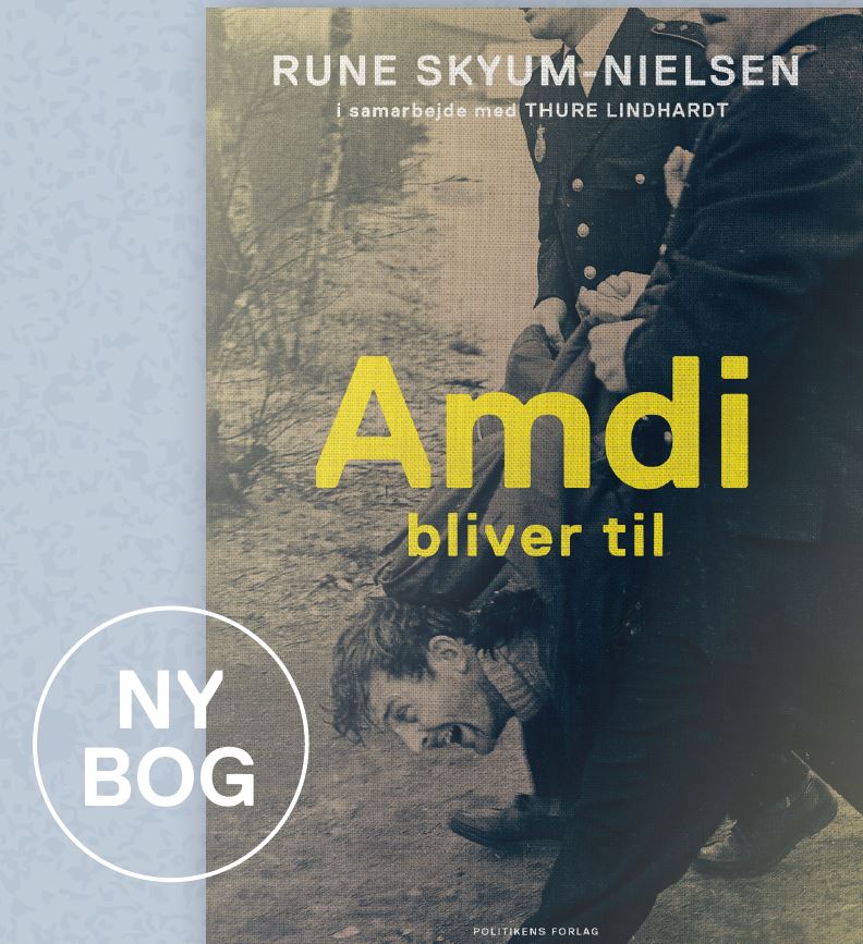 Bogen 'Amdi bliver til' / Omslag: Politikens Forlag
